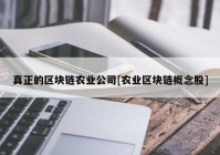 真正的区块链农业公司[农业区块链概念股]